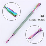 BORN PRETTY Chameleon Rainbow Nail Cuticle Pusher Clipper Scissor Nipper Tweezer Picker Steel Manicure Nail Art Tools