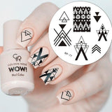 BORN PRETTY Checked Design Rectangle Nail Stamping Template Manicure Nail Art Stamp Image Plate