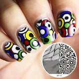 BORN PRETTY Checked Design Rectangle Nail Stamping Template Manicure Nail Art Stamp Image Plate