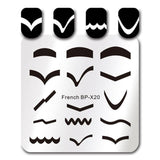 BORN PRETTY Checked Design Rectangle Nail Stamping Template Manicure Nail Art Stamp Image Plate