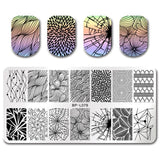 BORN PRETTY Checked Design Rectangle Nail Stamping Template Manicure Nail Art Stamp Image Plate