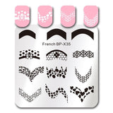 BORN PRETTY Checked Design Rectangle Nail Stamping Template Manicure Nail Art Stamp Image Plate