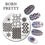 BORN PRETTY Checked Design Rectangle Nail Stamping Template Manicure Nail Art Stamp Image Plate