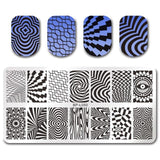 BORN PRETTY Checked Design Rectangle Nail Stamping Template Manicure Nail Art Stamp Image Plate