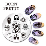 BORN PRETTY Christmas Festival Celebration Nail Stamping Plate Halloween Valentine's Day Round Rectangle Nail Image Template