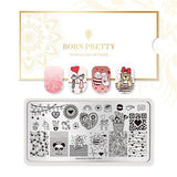 BORN PRETTY Christmas Festival Celebration Nail Stamping Plate Halloween Valentine's Day Round Rectangle Nail Image Template