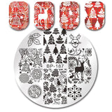 BORN PRETTY Christmas Festival Celebration Nail Stamping Plate Halloween Valentine's Day Round Rectangle Nail Image Template