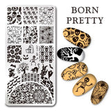 BORN PRETTY Christmas Festival Celebration Nail Stamping Plate Halloween Valentine's Day Round Rectangle Nail Image Template