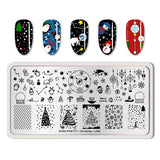 BORN PRETTY Christmas Festival Celebration Nail Stamping Plate Halloween Valentine's Day Round Rectangle Nail Image Template