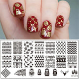 BORN PRETTY Christmas Festival Celebration Nail Stamping Plate Halloween Valentine's Day Round Rectangle Nail Image Template