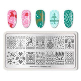 BORN PRETTY Christmas Festival Celebration Nail Stamping Plate Halloween Valentine's Day Round Rectangle Nail Image Template