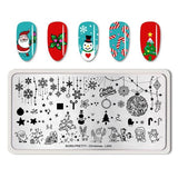 BORN PRETTY Christmas Festival Celebration Nail Stamping Plate Halloween Valentine's Day Round Rectangle Nail Image Template