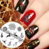 BORN PRETTY Christmas Festival Celebration Nail Stamping Plate Halloween Valentine's Day Round Rectangle Nail Image Template