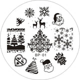 BORN PRETTY Christmas Festival Celebration Nail Stamping Plate Halloween Valentine's Day Round Rectangle Nail Image Template