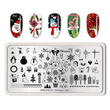 BORN PRETTY Christmas Festival Celebration Nail Stamping Plate Halloween Valentine's Day Round Rectangle Nail Image Template