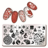 BORN PRETTY Christmas Festival Celebration Nail Stamping Plate Halloween Valentine's Day Round Rectangle Nail Image Template