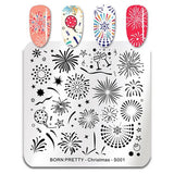 BORN PRETTY Christmas Festival Celebration Nail Stamping Plate Halloween Valentine's Day Round Rectangle Nail Image Template