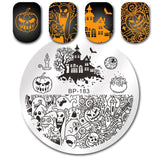 BORN PRETTY Christmas Festival Celebration Nail Stamping Plate Halloween Valentine's Day Round Rectangle Nail Image Template