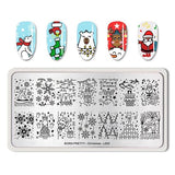 BORN PRETTY Christmas Festival Celebration Nail Stamping Plate Halloween Valentine's Day Round Rectangle Nail Image Template