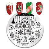 BORN PRETTY Christmas Festival Celebration Nail Stamping Plate Halloween Valentine's Day Round Rectangle Nail Image Template