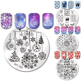 BORN PRETTY Christmas Festival Celebration Nail Stamping Plate Halloween Valentine's Day Round Rectangle Nail Image Template