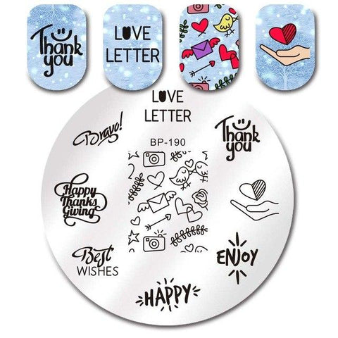 BORN PRETTY Christmas Theme Stamping Plates Santa Snowflake Jingle Bell Nail Stamp Manicure with Nail Stamper Scarper