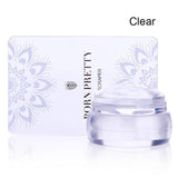 BORN PRETTY Clear Chess Silicone Nail Stamper with Scraper Colorful Handle Jelly Nail Stamper Manicure Stamp Template Tools