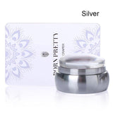 BORN PRETTY Clear Chess Silicone Nail Stamper with Scraper Colorful Handle Jelly Nail Stamper Manicure Stamp Template Tools