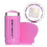 BORN PRETTY Clear Jelly Silicone Marshmallow Stamper with Scraper Stamping Manicure Nail Art Stamping Tool Set