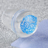 BORN PRETTY Clear Jelly Silicone Marshmallow Stamper with Scraper Stamping Manicure Nail Art Stamping Tool Set