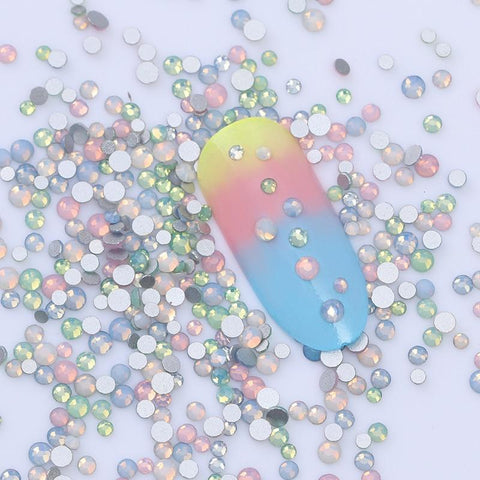 BORN PRETTY Colorful Opal Rhinestone Multi-size Flatback 3D Nail Decoration Manicure  Decor for Nail Art