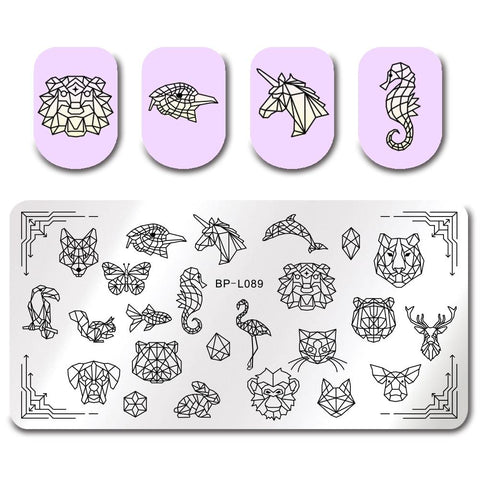 BORN PRETTY Flamingo Stamping Templates Summer Fruit Cartoon Animals Geometric Symbol Texture Starfish Floral Nail Stamp Plate