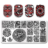 BORN PRETTY Floral Stamping Template Rectangle Various Flower Pattern Nail Art Stamp Image Plate