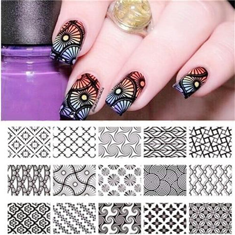 BORN PRETTY Floral Stamping Template Rectangle Various Flower Pattern Nail Art Stamp Image Plate