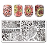 BORN PRETTY Floral Stamping Template Rectangle Various Flower Pattern Nail Art Stamp Image Plate