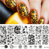 BORN PRETTY Floral Stamping Template Rectangle Various Flower Pattern Nail Art Stamp Image Plate