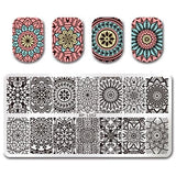 BORN PRETTY Floral Stamping Template Rectangle Various Flower Pattern Nail Art Stamp Image Plate