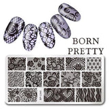 BORN PRETTY Floral Stamping Template Rectangle Various Flower Pattern Nail Art Stamp Image Plate