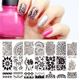 BORN PRETTY Floral Stamping Template Rectangle Various Flower Pattern Nail Art Stamp Image Plate