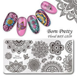 BORN PRETTY Floral Stamping Template Rectangle Various Flower Pattern Nail Art Stamp Image Plate