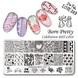 BORN PRETTY Floral Stamping Template Rectangle Various Flower Pattern Nail Art Stamp Image Plate