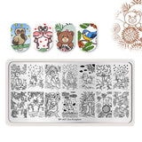 BORN PRETTY Flower Animals Nail Stamping Plate Madanla Butterfly Rectangle Template Printing Stencil Tool