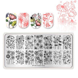 BORN PRETTY Flower Animals Nail Stamping Plate Madanla Butterfly Rectangle Template Printing Stencil Tool