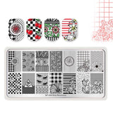 BORN PRETTY Flower Animals Nail Stamping Plate Madanla Butterfly Rectangle Template Printing Stencil Tool