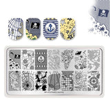 BORN PRETTY Flower Animals Nail Stamping Plate Madanla Butterfly Rectangle Template Printing Stencil Tool