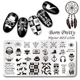 BORN PRETTY Flower Nail Stamping Plates Rectangle Floral Panda Geometry Pattern Manicure Nail Art Image Stamp Template