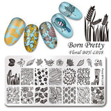 BORN PRETTY Flower Nail Stamping Plates Rectangle Floral Panda Geometry Pattern Manicure Nail Art Image Stamp Template