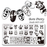 BORN PRETTY Flower Nail Stamping Plates Rectangle Floral Panda Geometry Pattern Manicure Nail Art Image Stamp Template