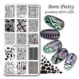 BORN PRETTY Flower Nail Stamping Plates Rectangle Floral Panda Geometry Pattern Manicure Nail Art Image Stamp Template