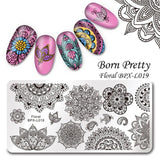 BORN PRETTY Flower Nail Stamping Plates Rectangle Floral Panda Geometry Pattern Manicure Nail Art Image Stamp Template